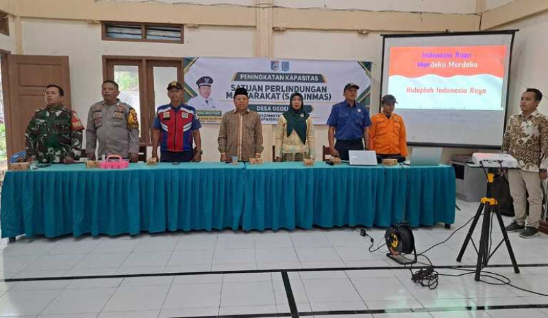 Tingkatkan Kesiapsiagaan, Satlinmas Desa Gegelang Ikuti Pelatihan Peningkatan Kapasitas